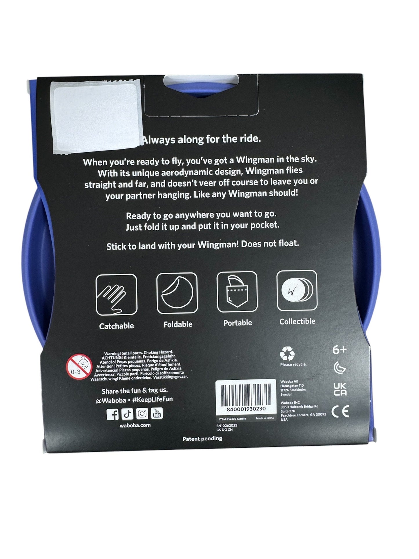 Waboba Wingman Foldable Silicone Disc Marble W302