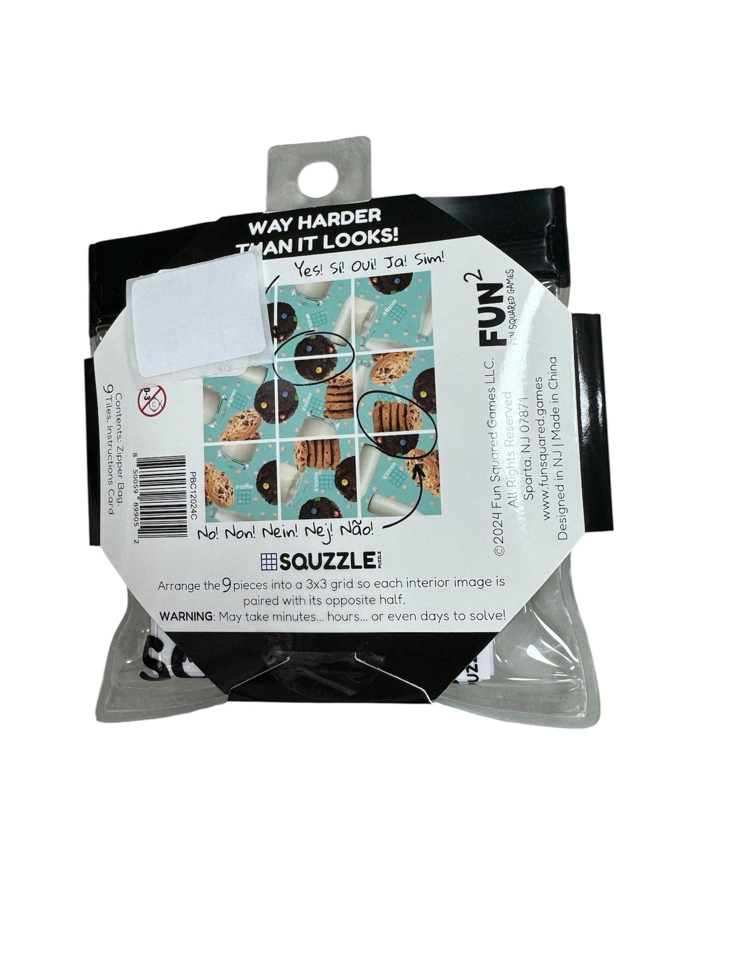 Fun Squared Games Squzzle Puzzle Cookies & Milk PBC12024C