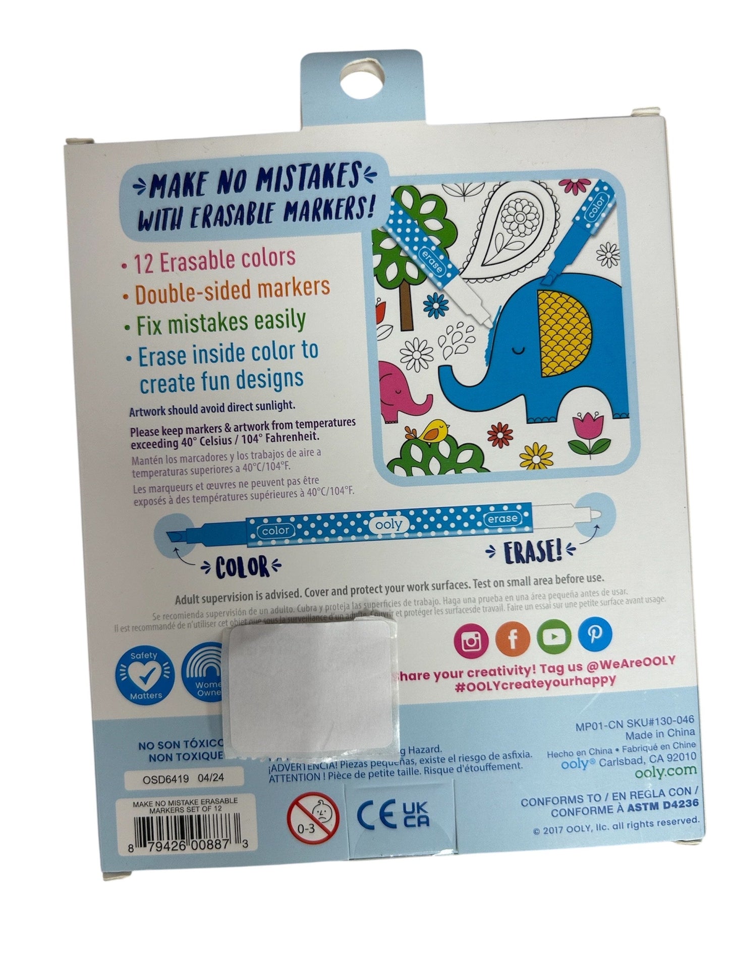 Ooly Make No Mistake Erasable Markers 130-046 IAR130046