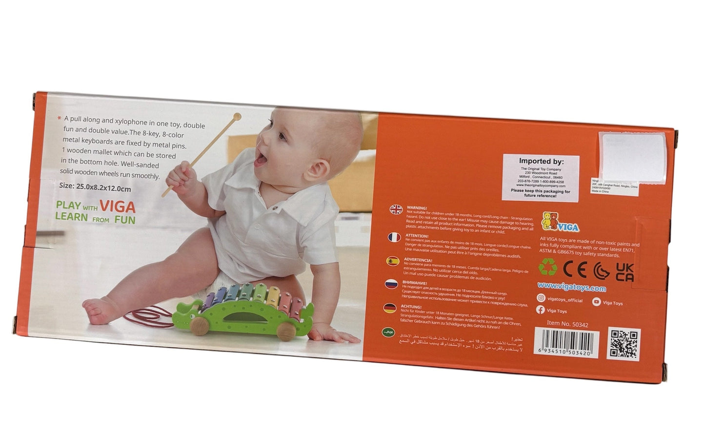 The Original Toy Company Crocodile Pull Along Xylophone 50342