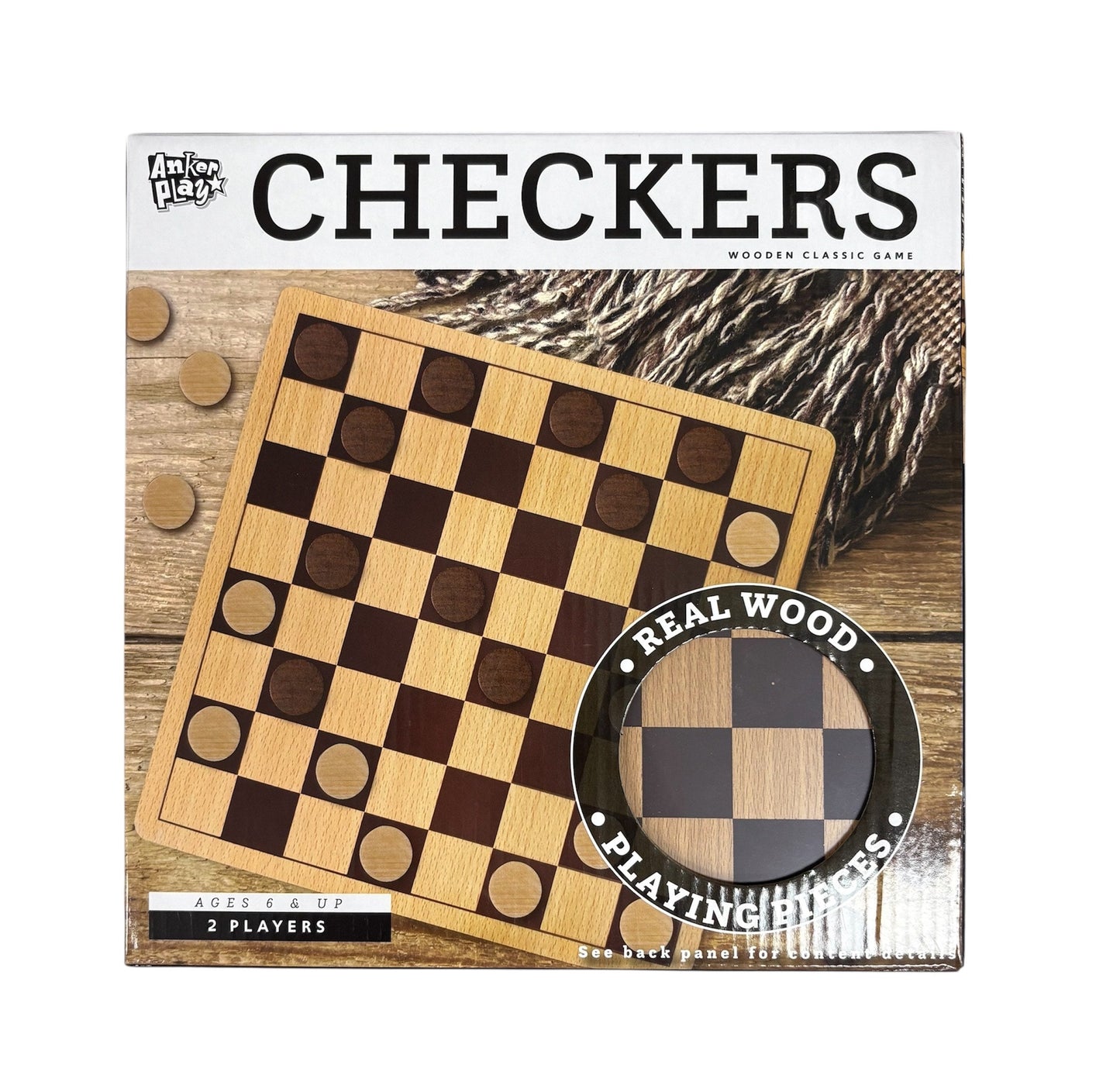 Anker Play Checkers Wooden Game Set 220003 DG220003