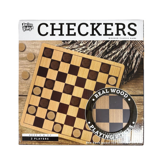 Anker Play Checkers Wooden Game Set 220003 DG220003