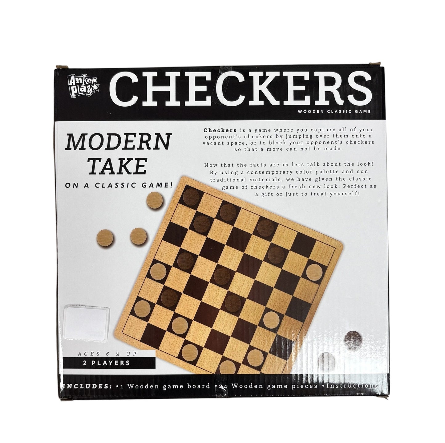 Anker Play Checkers Wooden Game Set 220003 DG220003