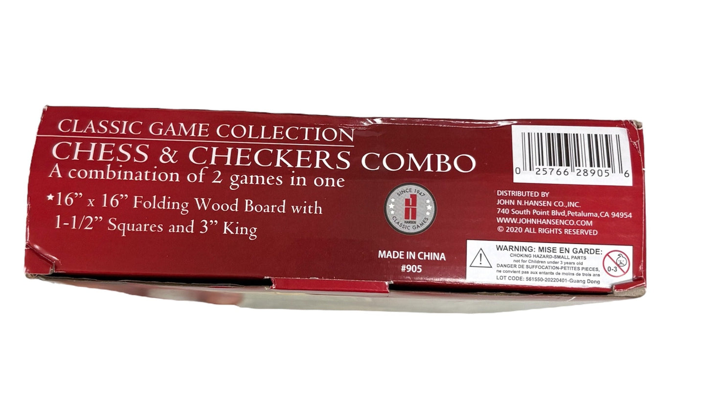 Hansen Classic Games Chess & Checkers Combo 905