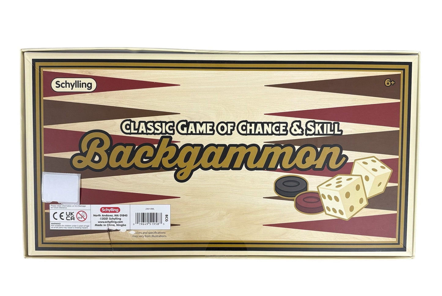 Schylling Classic Game of Chance & Skill Backgammon 24010ML SEBCG