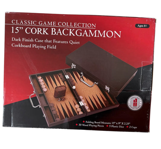 Hansen Classic Games 15" Cork Backgammon 105308