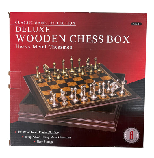Hansen Classic Games Deluxe Wooden Chess Box 985