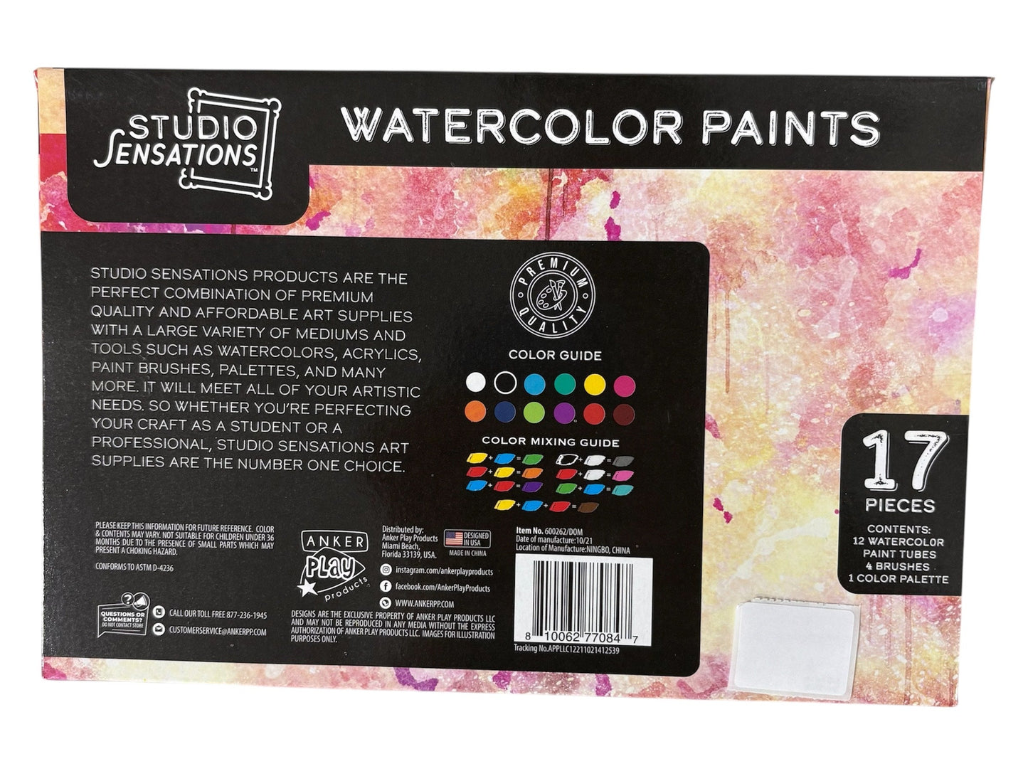 Anker Play Studio Sensations Watercolor Paints 17 Pieces 600262