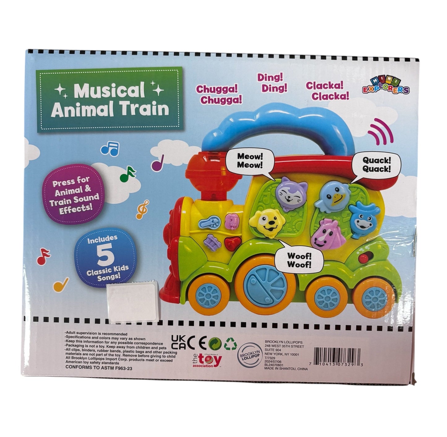 Brooklyn Lollipop Musical Animal Train 7329