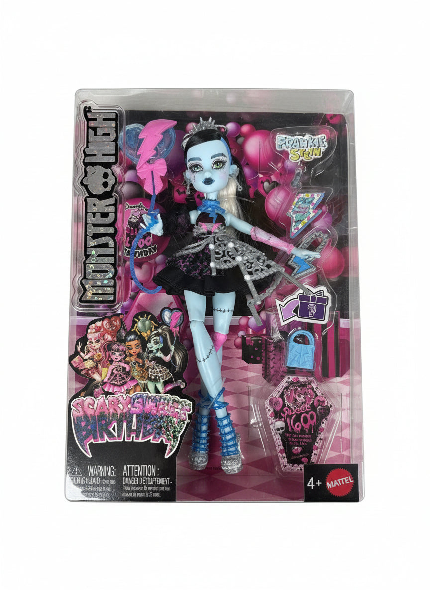 Monster High toy figure in packaging on a light gray background