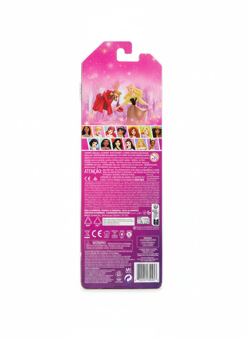 Disney Princess toy packaging on a wooden surface