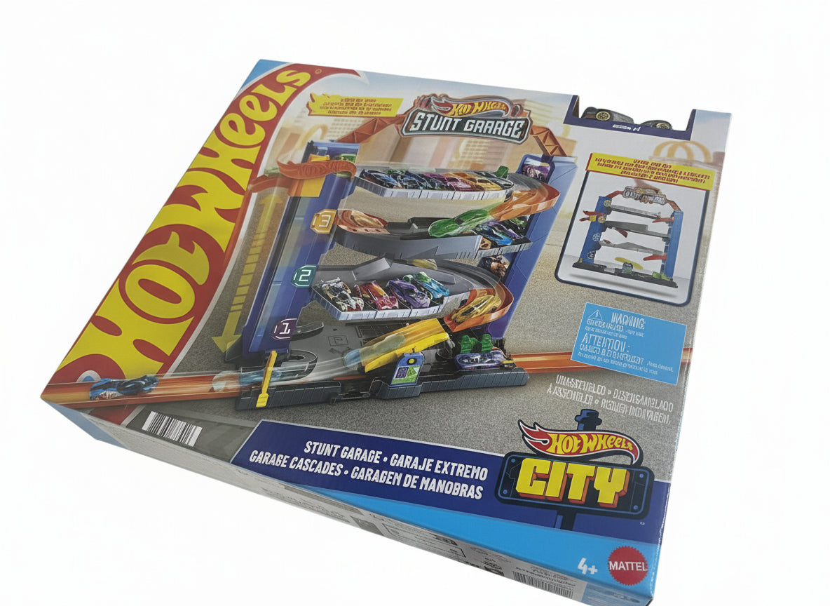 Hot Wheels City toy set packaging in a store setting