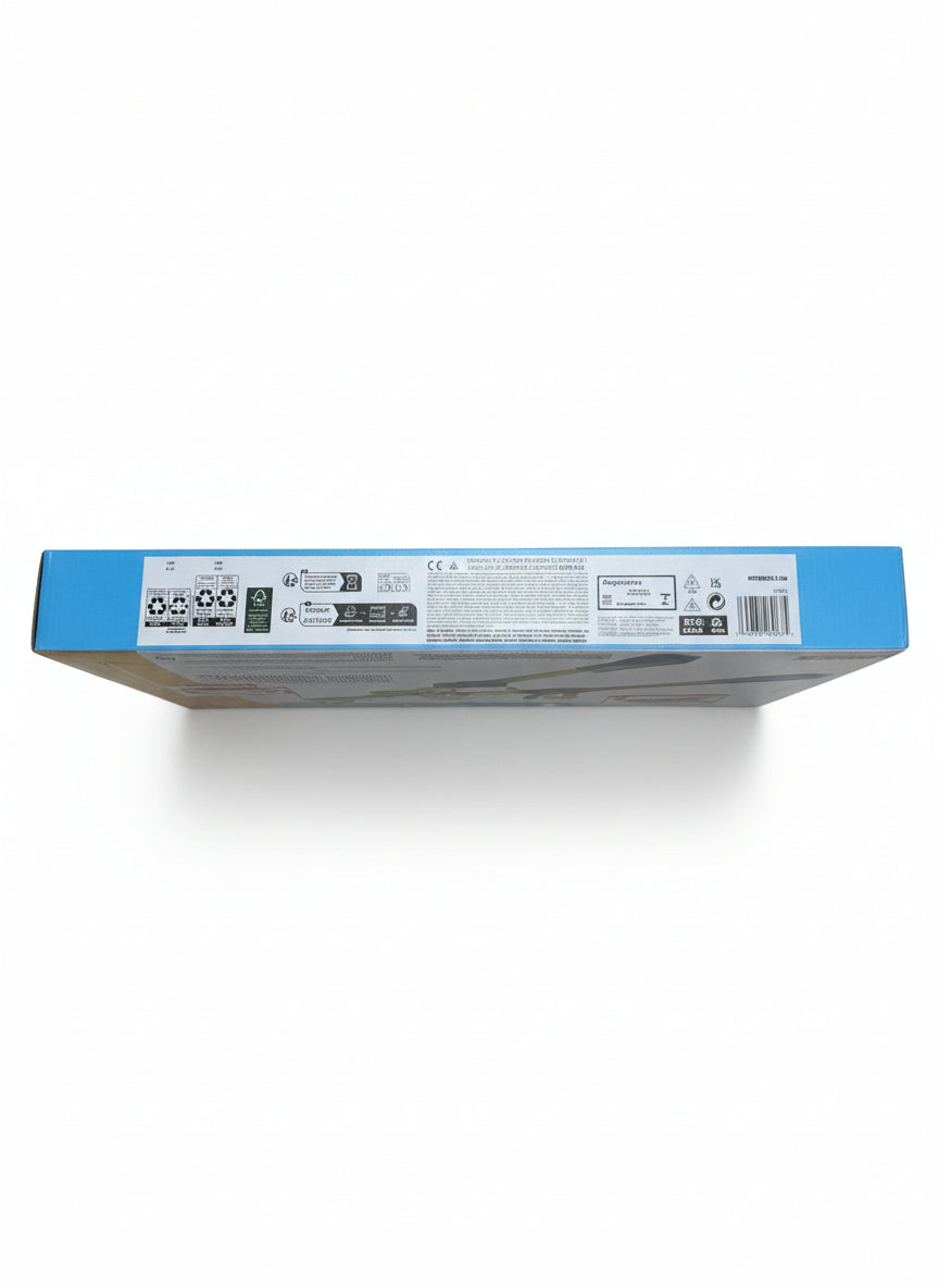 Product packaging with labels on a white background
