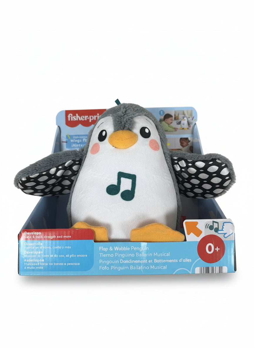 Fisher-Price penguin toy with music note on packaging