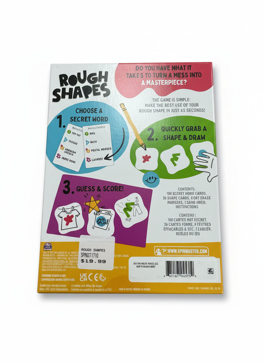 Box of Rough Shapes game on a wooden surface