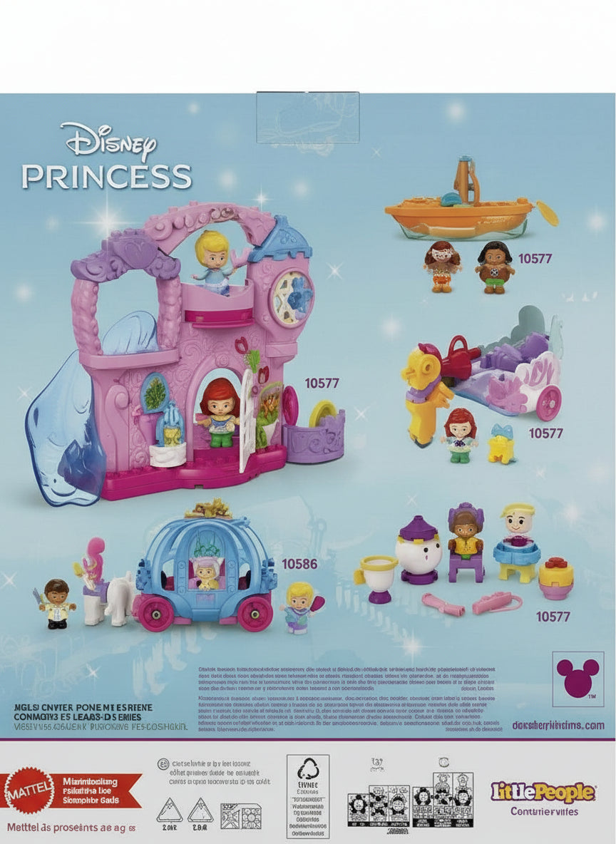 Disney Princess toy set packaging on a wooden surface