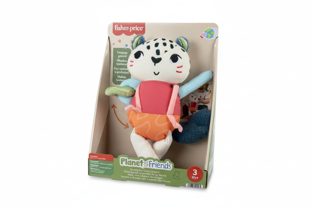 Fisher-Price toy in packaging on a wooden surface