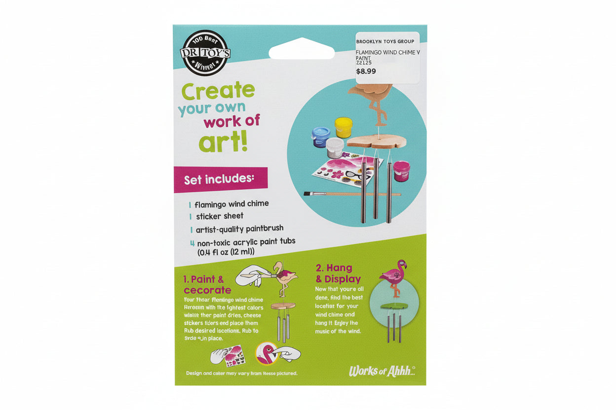 Masterpieces Pu Paint Your Own Small Flamingo Wind Chime #22125