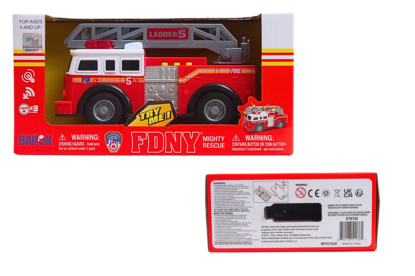 FDNY MIGHTY FIRE TRUCK W/LIGHT & SOUND