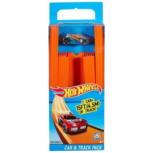 Hot Wheels Track Builder Straight Track with Car (BHT77)