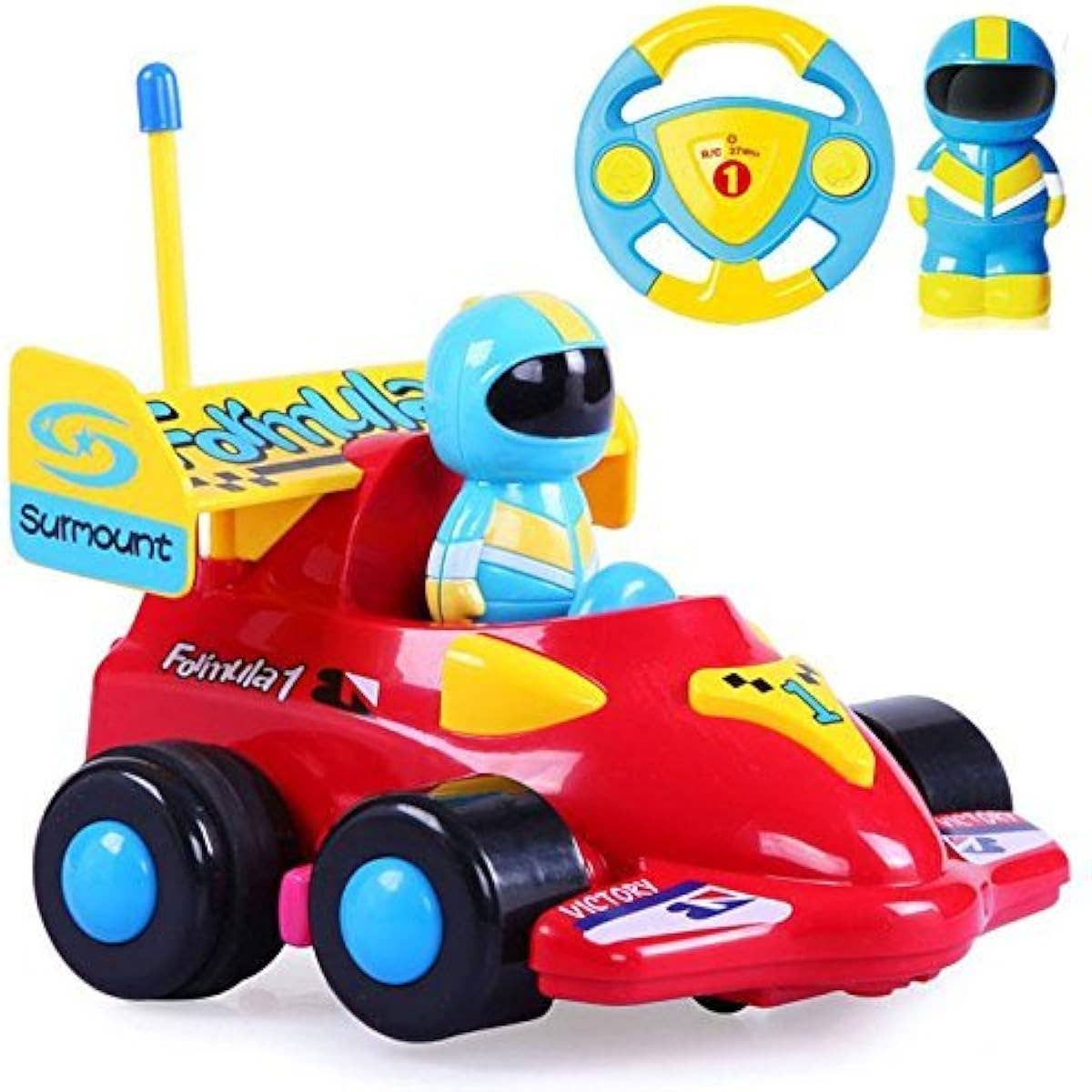4" Cartoon RC Formula Race Car Remote Control Toy (Red): Red