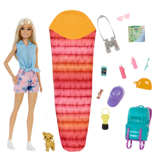 Barbie Malibu Camping Doll with Puppy and Gear (HDF73)