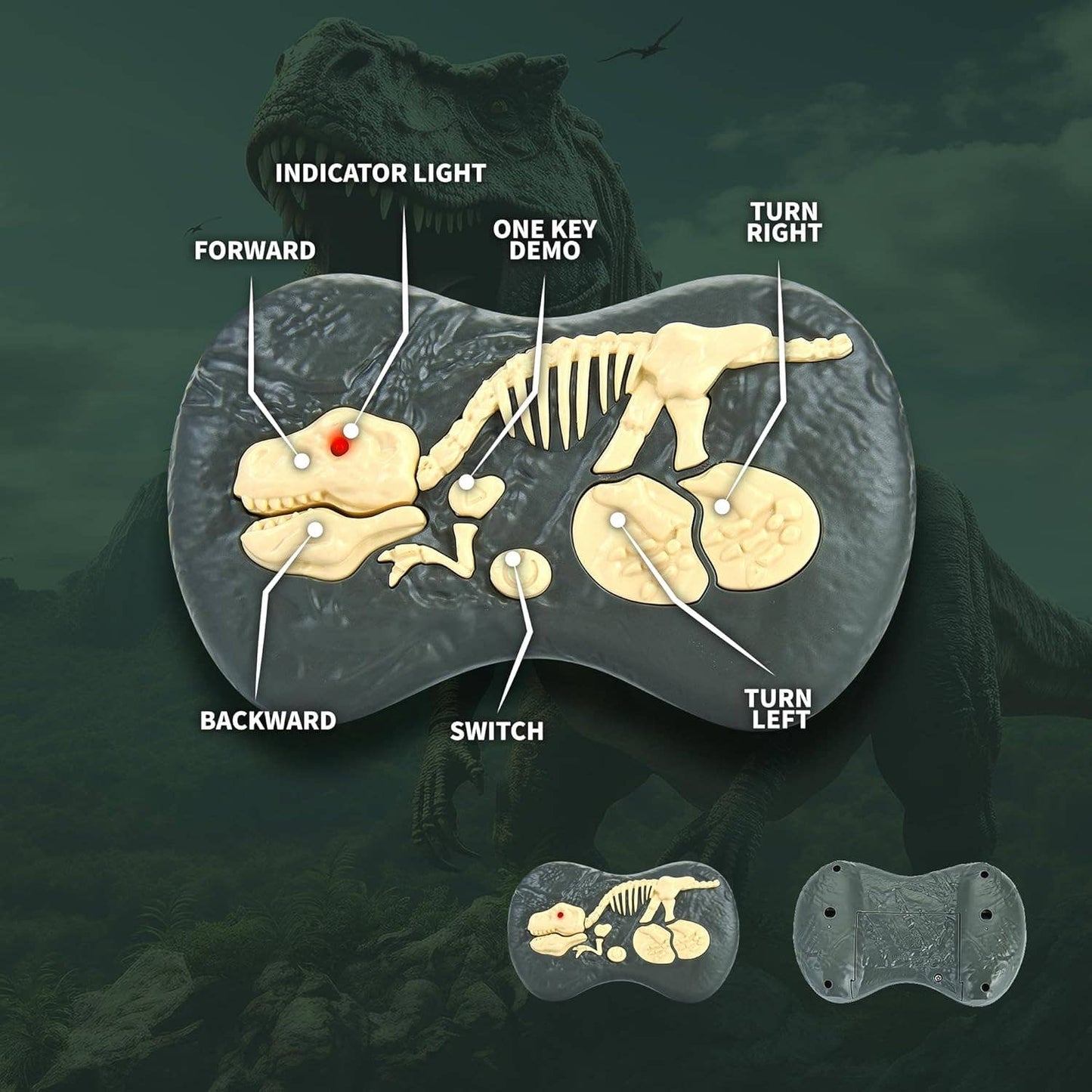 R/C Dino Jurassic Walking Roaring Tyrannosaurus Gray: Gray