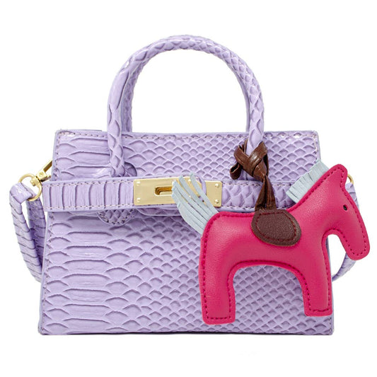 Tiny Treats crocodile pony handbag, lavender