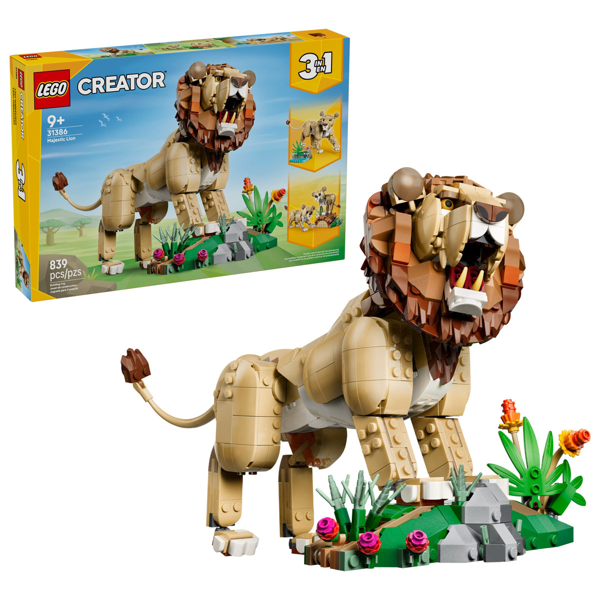 LEGO Creator 3-in-1 Wild Animals: Majestic Lion (31386) box