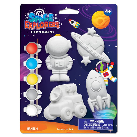 MasterPieces Space Explorers - 4-Pack Plaster Magnets Paint Kit (22608)