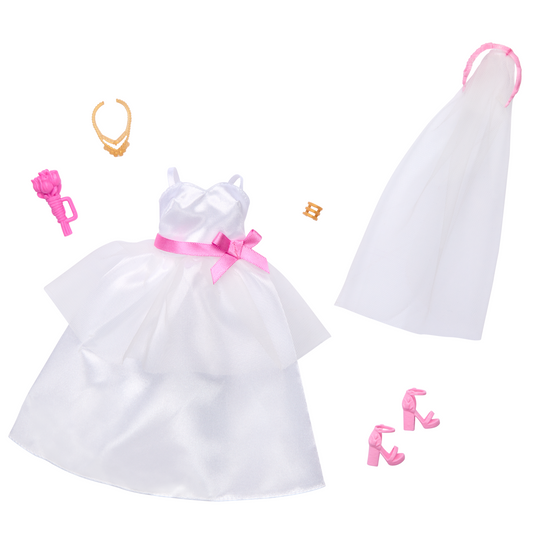Barbie Bridal Fashion Pack, Clothes and Accessories (HWV76)