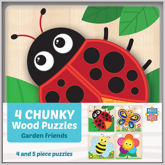 MasterPieces Garden Chunky Wood Puzzles - Kids 4-Pack (12455)