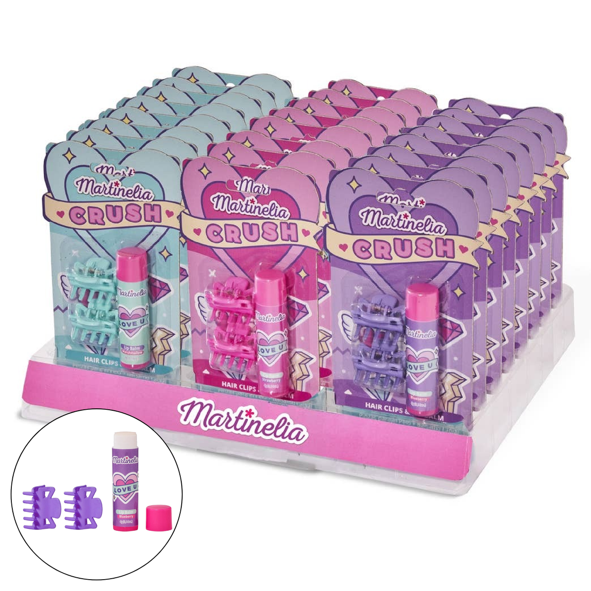 Martinelia Crush hair clips and lip balm set