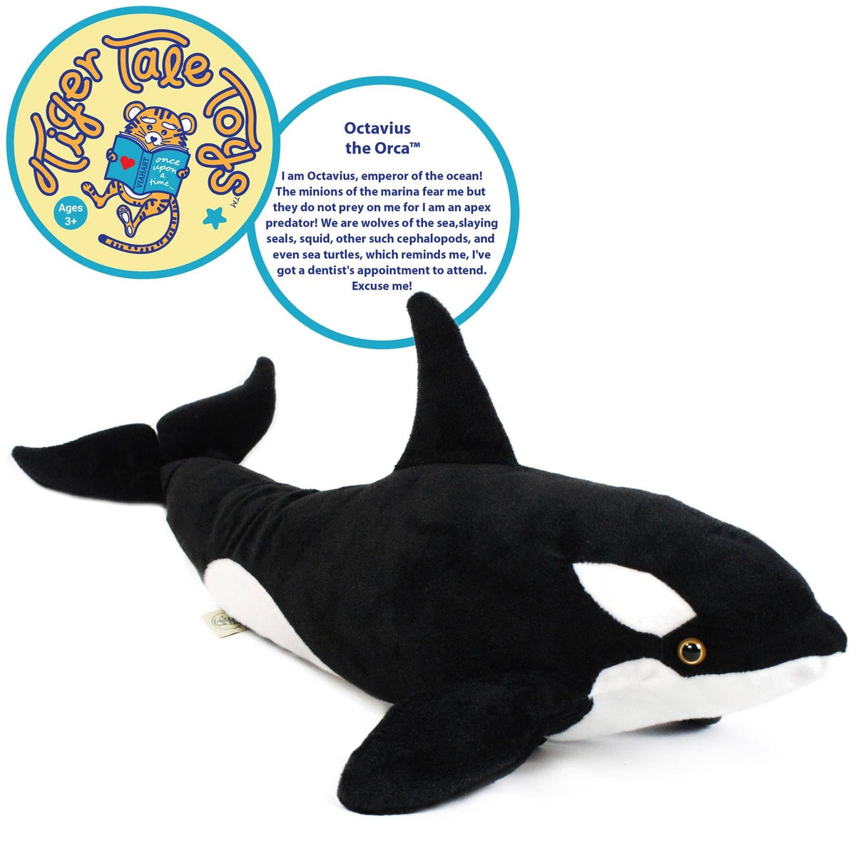 TigerHart Octavius the Orca Blackfish 28-inch plush