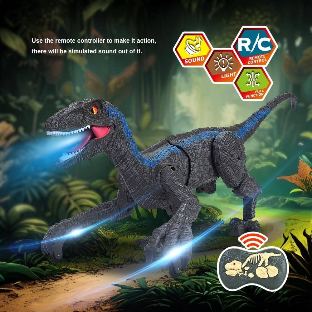 R/C Dino Jurassic Walking Roaring Tyrannosaurus Gray: Gray