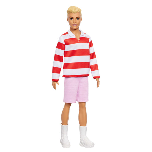 Barbie Fashionistas Ken Doll #241 in Red Striped Top (HYV01)