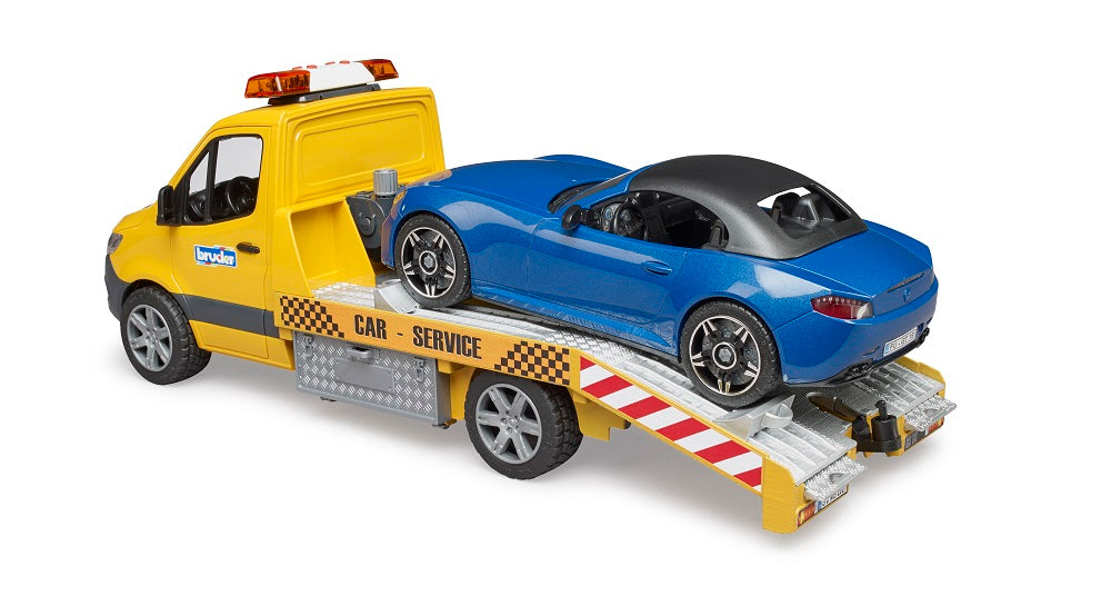 Bruder Mercedes-Benz Sprinter Transporter with Light & Sound and Bruder Roadster (02675) — view 3