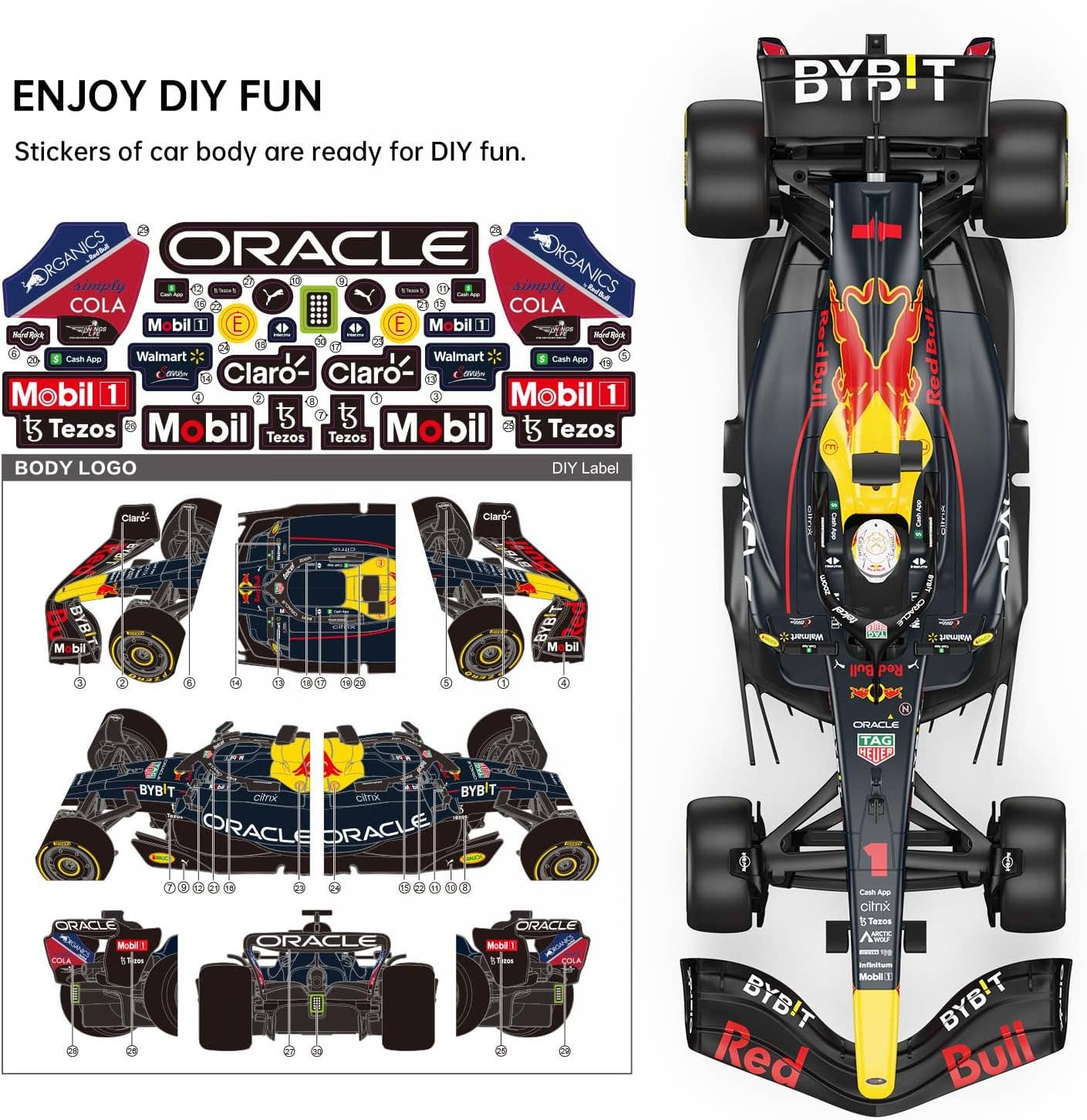 1:12 Scale Red Bull RB18 F1 Remote Control RC Car
