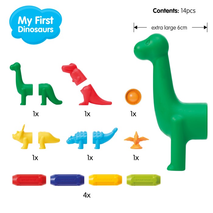 SmartMax My First Dinosaurs (SMX 223) — contents, 14 pieces