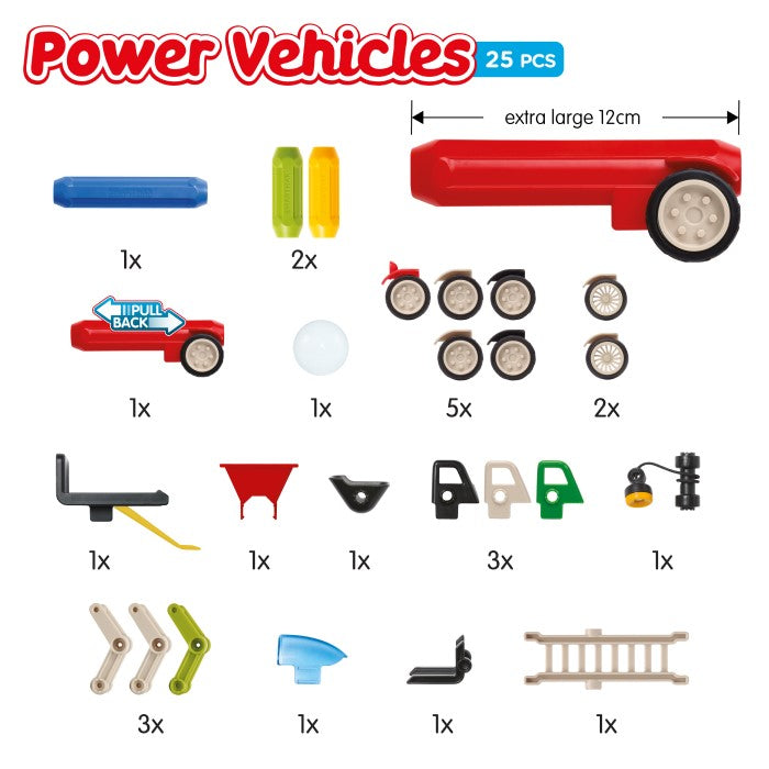SmartMax Power Vehicles Max Set (SMX 303) — contents, 25 pieces