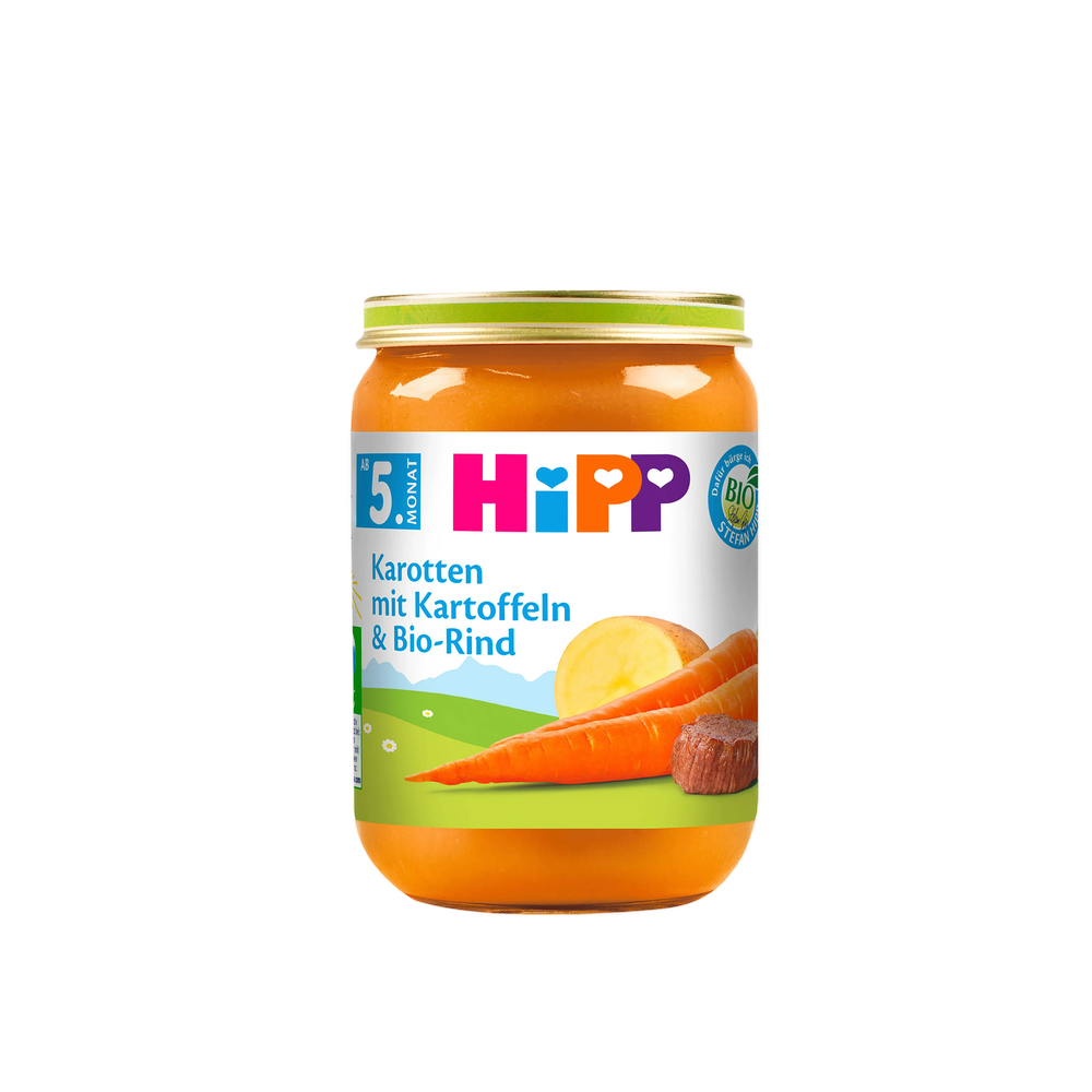 HiPP Carrots with Potatoes and Organic Beef Puree 250 g