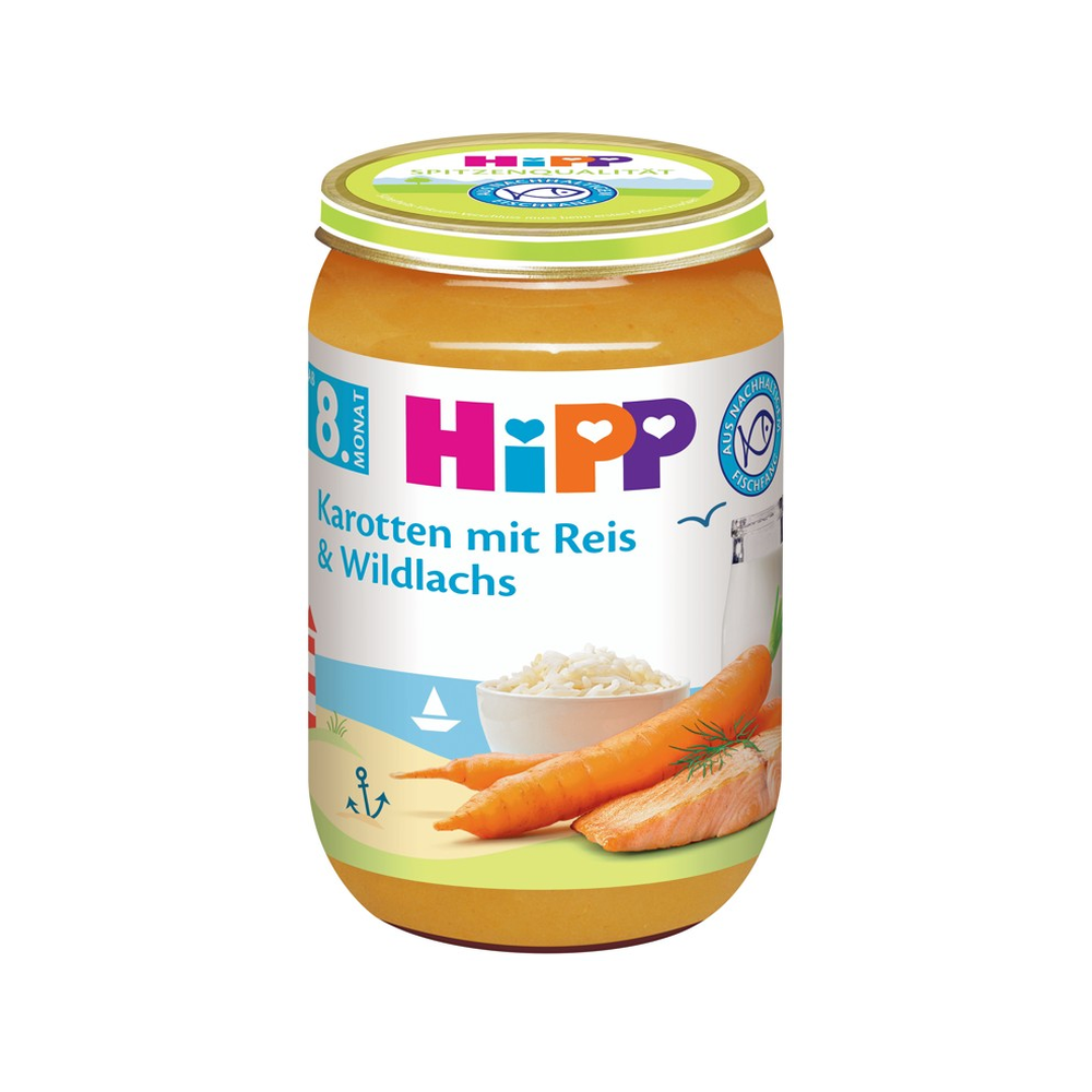 HiPP Carrots with Rice and Wild Salmon Puree 190 g