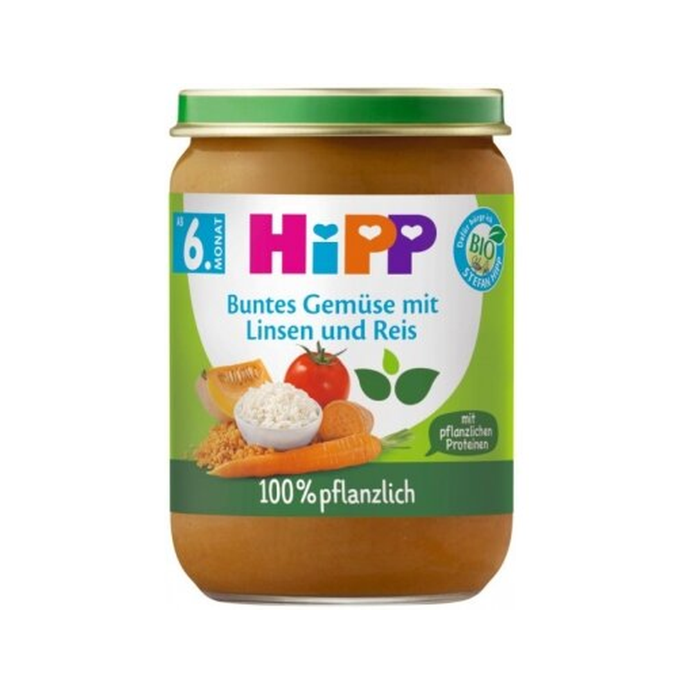 HiPP Colorful Vegetables with Lentils and Rice Puree 190 g