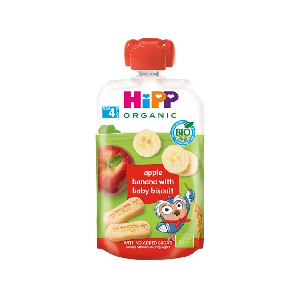 HiPP Hippis Apple Banana & Baby Biscuit Puree 100 g