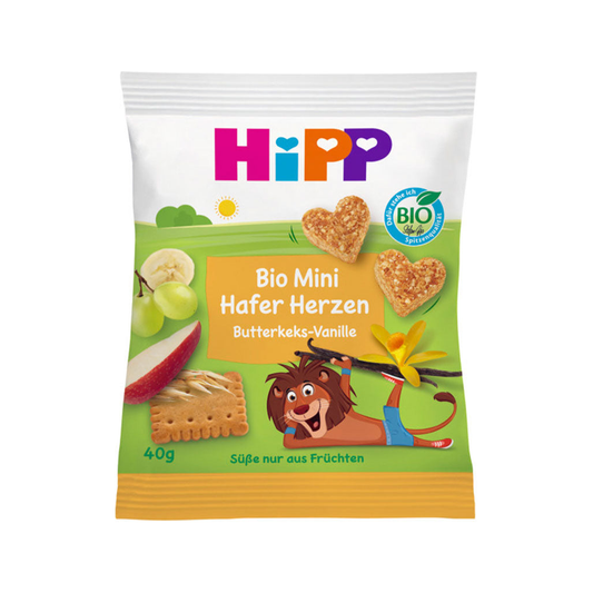 HiPP Mini Oat Hearts Butter Biscuit Vanilla 40 g (DA31370)
