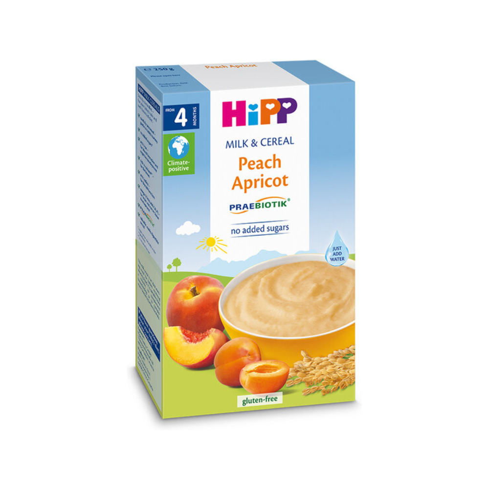 HiPP Peach Apricot Organic Milk & Cereal 250 g