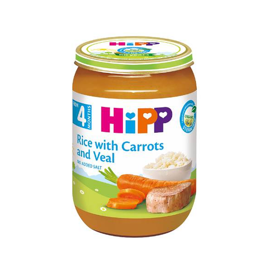 HiPP Rice with Carrots and Veal Puree 190 g