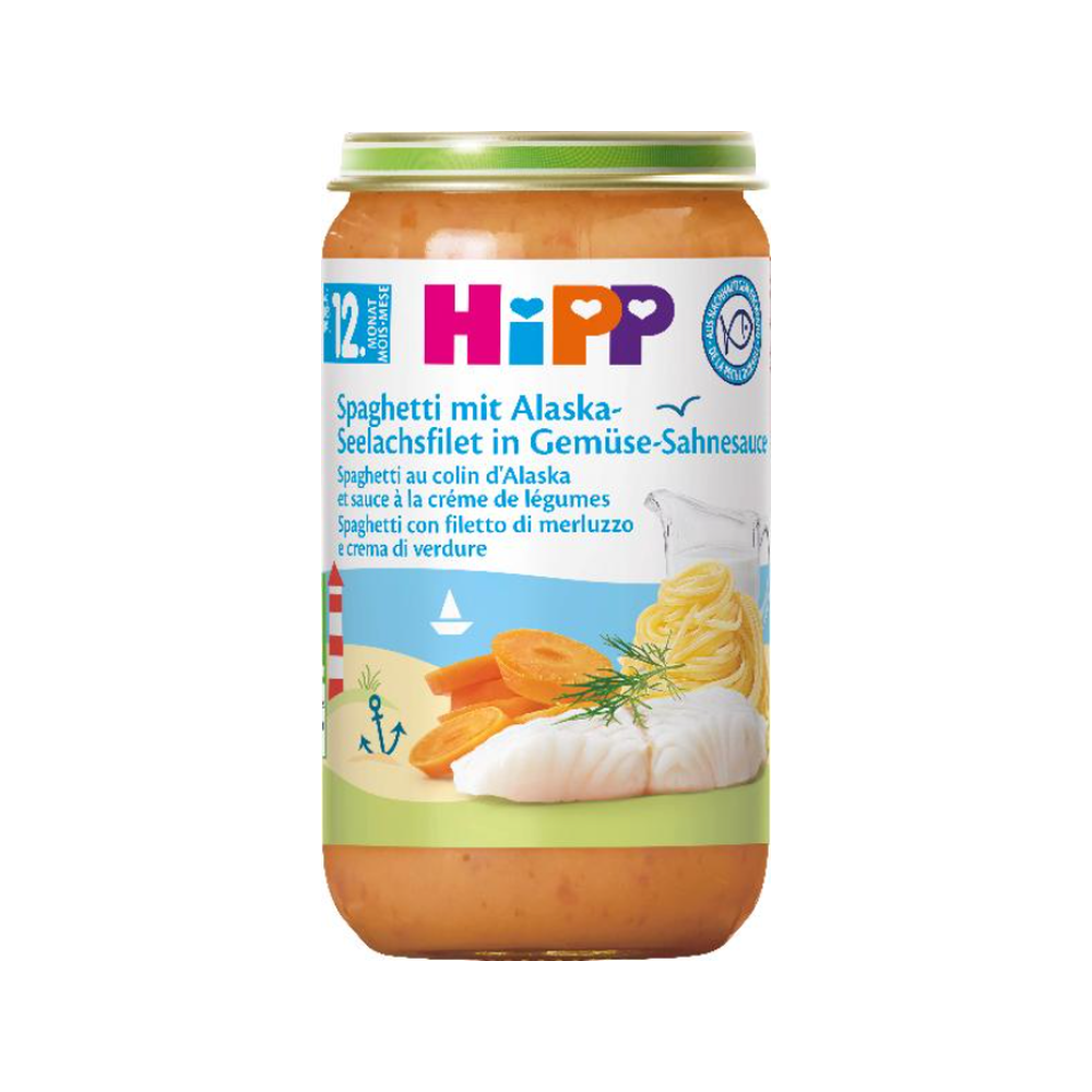 HiPP Spaghetti with Alaska Pollock Fillet in Vegetable Cream Sauce 250 g