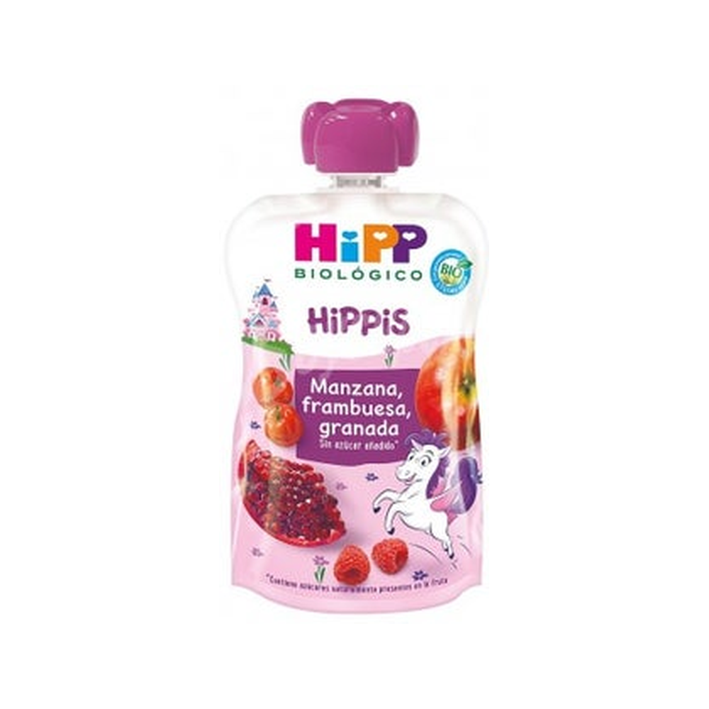 HiPP Super Hippis Apples, Raspberries, Pomegranates and Malpighia Puree 100 g