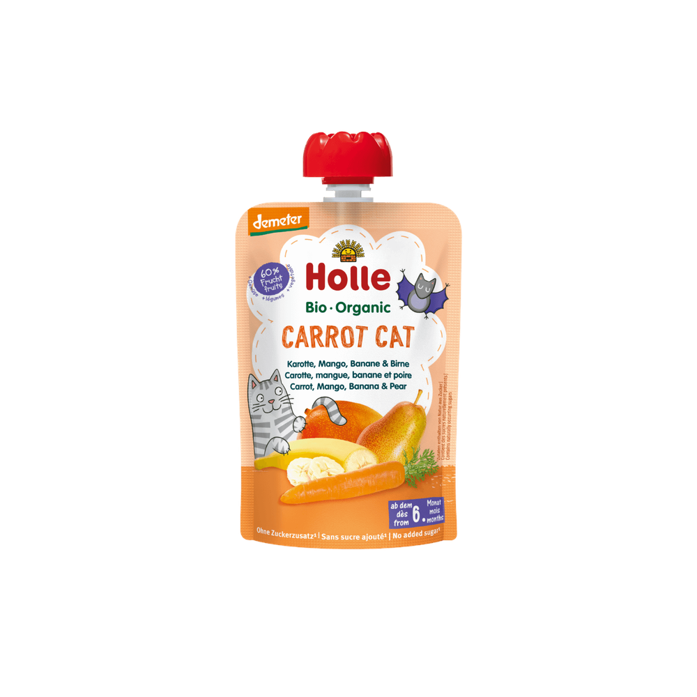 Holle Carrot Cat - Pouch carrot, mango, banana & pear 100 g